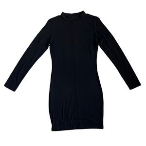 Cotton On | Black Bodycon Mock Neck Long Sleeve Stretch Dress Small